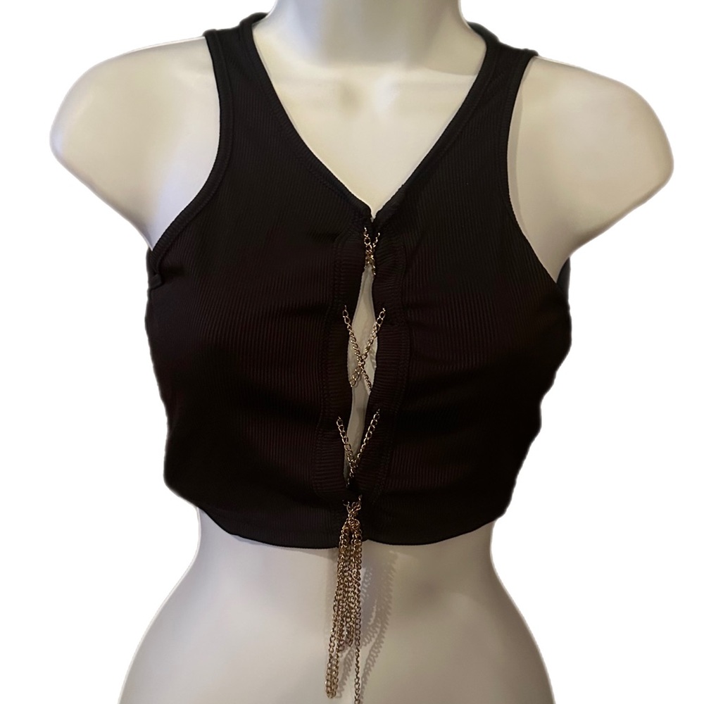 Shein black top with chain